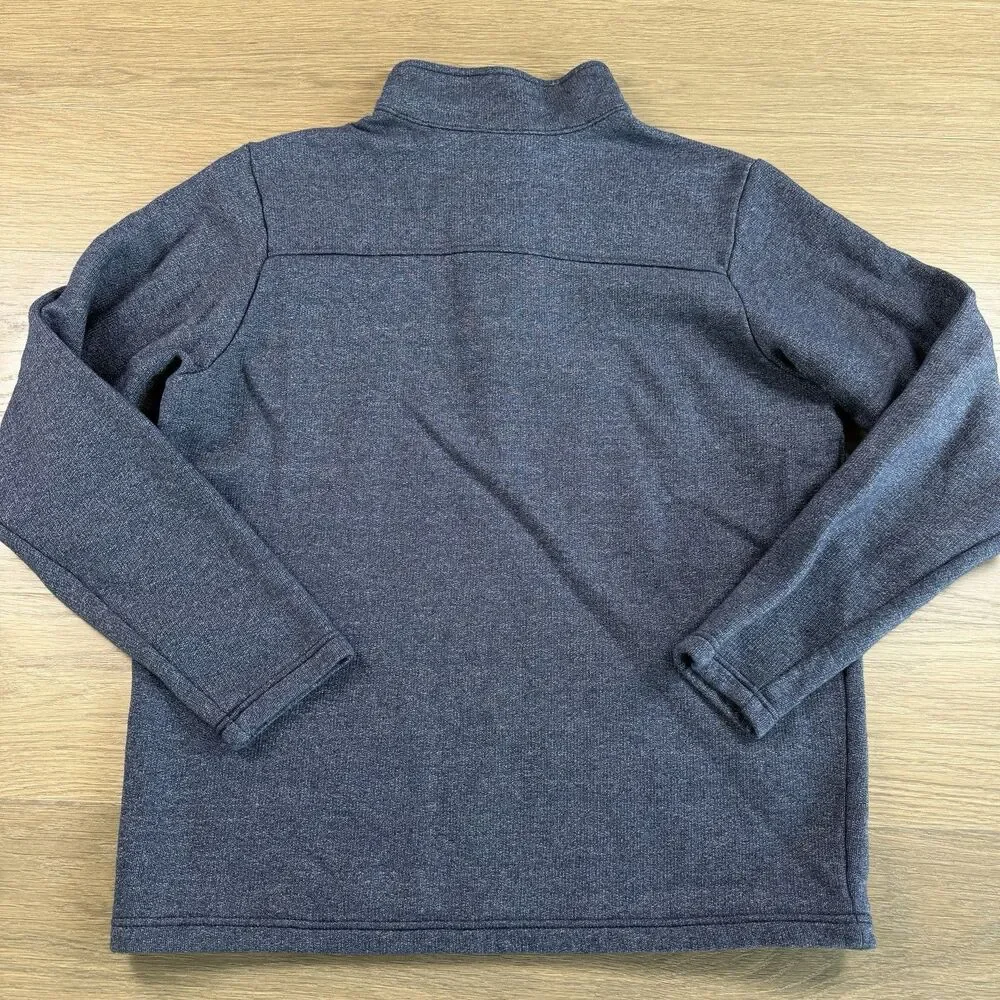 Columbia Sweater Men Large 1/4 Zip Fleece Pullover Blue Mock Neck Jacket